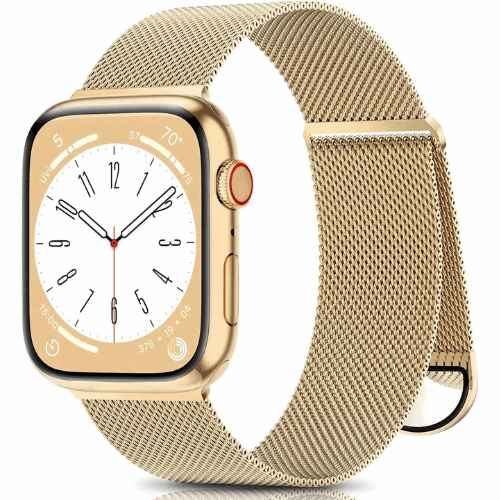 WomSir Golden Stainless Steel Apple Watch Bands  38mm/40mm/41mm 